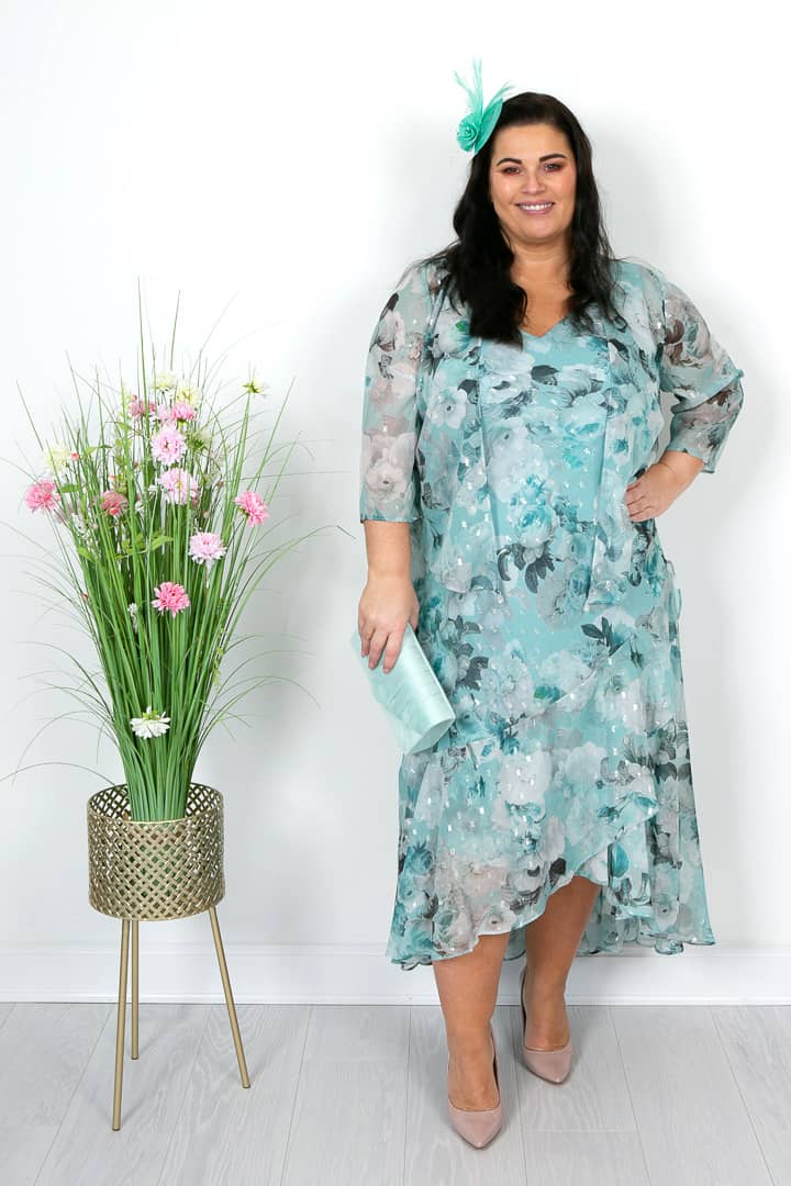 【DIRDDY】 SHINY FLOWER BUTTON DRESS - MINT 비주얼에이드 - [DIRDDY] SHINY FLOWER BUTTON DRESS - MINT