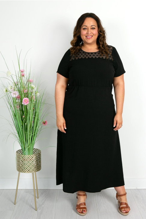 prom dresses with slits and lace Sheer-Waist Long Sequin Prom Dress with Lace-Up Back Black / 10 main image 1