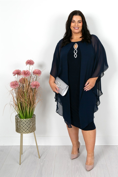 sachin and babi light blue dress Navy Blue Halter Neck Long Chiffon Evening Dress ABU4188