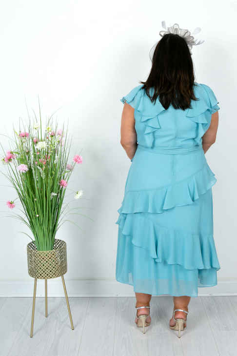 sachin and babi light blue dress Silver Grey Sequin & Chiffon Split Sexy Party Dress