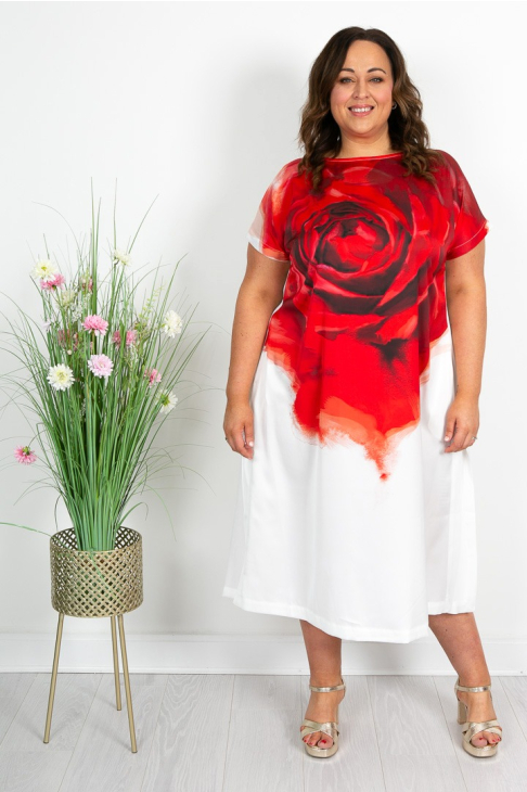Red Rose Tunic Dress