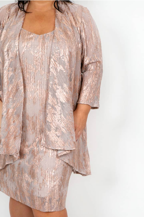 rose gold dress with jacket Sequins On The Rocks Blazer Dress in Rose Gold main image 0