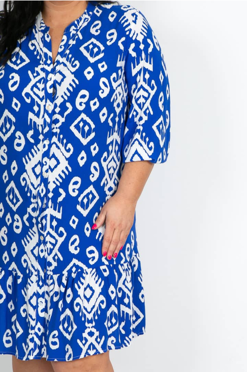 Royal Blue Aztec Dress