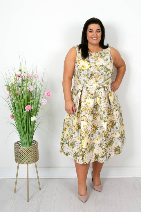 misses a line dresses Gillian Mist Blue Halter A-Line Midi Dress