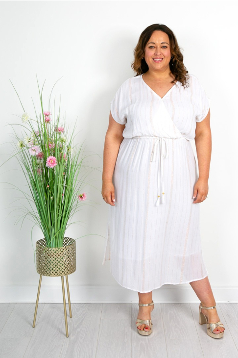 Ivory & Rose Gold Lurex Dress Ivory & Rose Gold Lurex Dress
