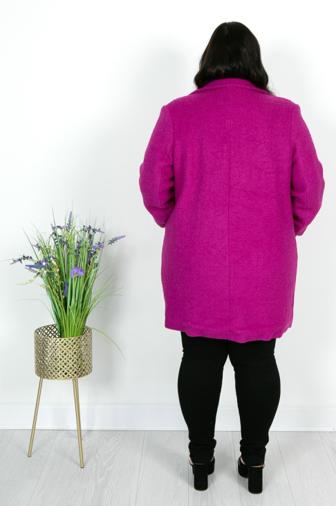 Fuchsia Pink Wool Mix Coat