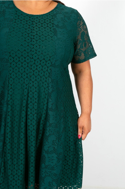 Forest Green Lace Skater Style Dress Forest Green Lace Skater Style Dress
