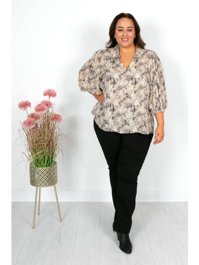Collared Top with Metallic Detail