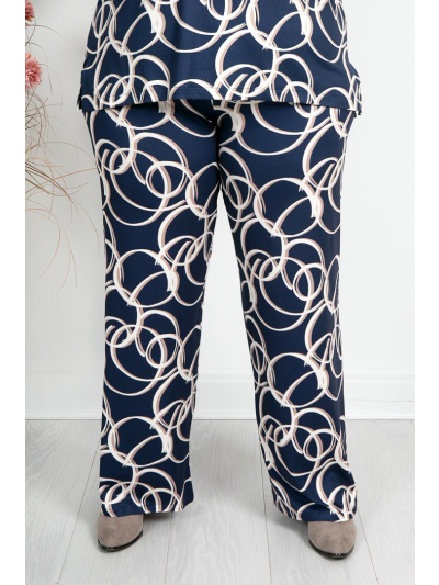 Navy & Cream Circle Trousers