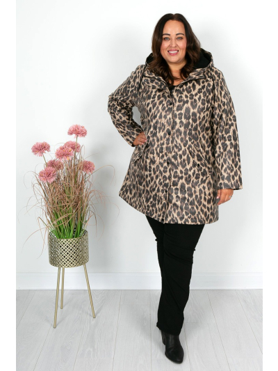 Animal Print Hooded Jacket