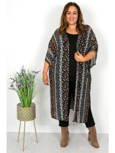 Printed Mesh Kimono