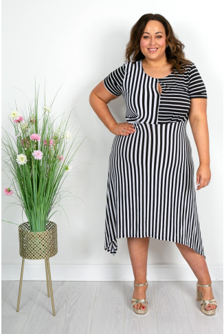 Black and White Striped Dress-Online Exclusive