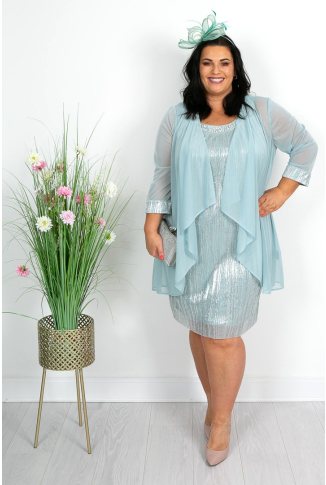 Mint Lurex Dress and Jacket