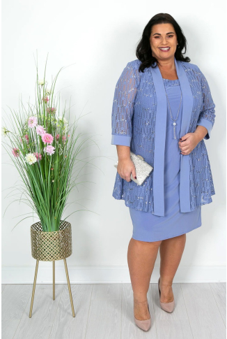 Periwinkle Lace Dress and Coat
