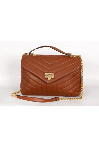 Stitched Detail Bag in Camel