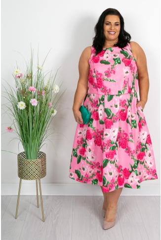 Pink Garden Brocade Dress - Online Exclusive