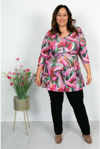 Pink Abstract Print Tunic