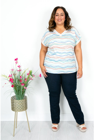  Cotton Crochet Print Top