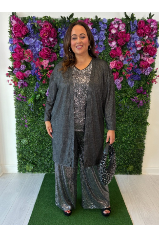 Silver Lurex Knit Cardi