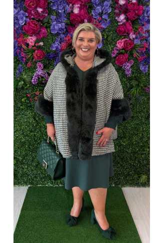 Wool Blend Cape in Emerald Green