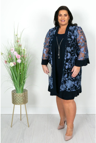 Navy and Periwinkle Dress and Jacket - Online Exclusive