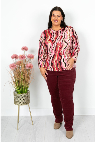 Blush Taupe and Rust Long Sleeve Top - Online Exclusive