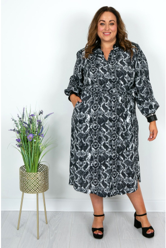 Black and White Snake Print Dress - Online Exclusive
