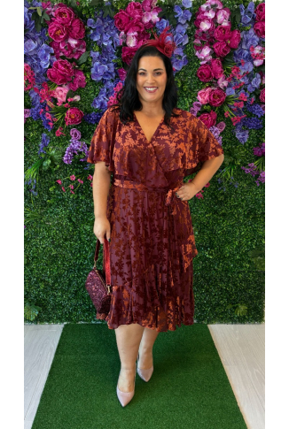 Amber Velour faux Wrap Dress