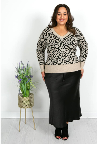 Black Satin Midi Skirt-Online Exclusive 