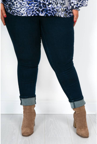 Dark Denim Cuffed Jeans