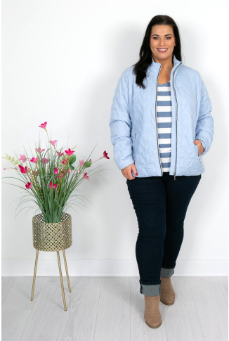 Baby Blue Quilted Lightweight Jacket