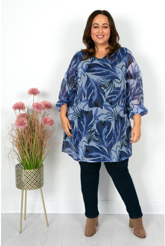Swirl Print Chiffon Tunic
