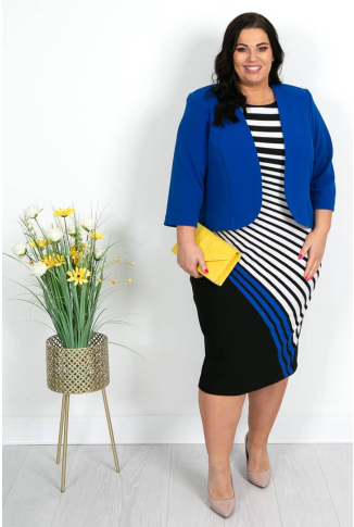 Royal White and Black Dress and Jacket - Online Exclusive