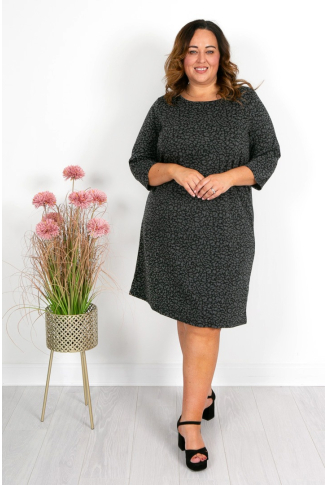 Grey Animal Print Dress