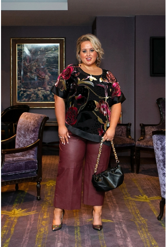 Niamh in Wine Floral Burnout