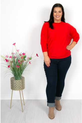 Red Batwing Knit