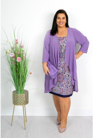 Lilac Mosaic Print Dress & Jacket