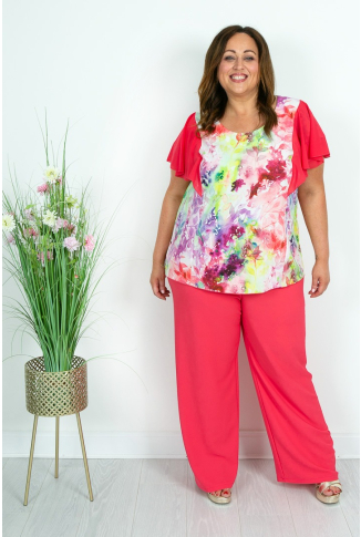 Chiffon Sleeve Floral Top - Online Exclusive
