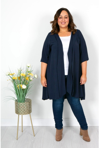 Kimono Style Tie Jacket in Navy