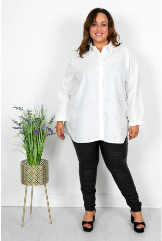 Rhinestone Embellished Shirt