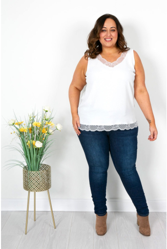 White Lace Trim Cami