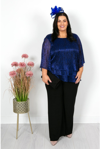 Blue Lurex Layered Occasion Top