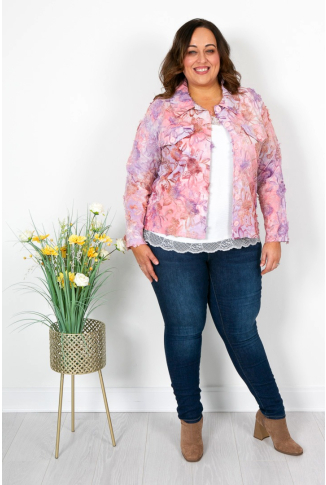 Lilac Ombre Applique Jacket