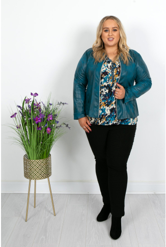 Teal Leatherlook Jacket