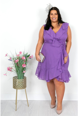 Lilac Lurex Sleeveless Dress-Online Exclusive