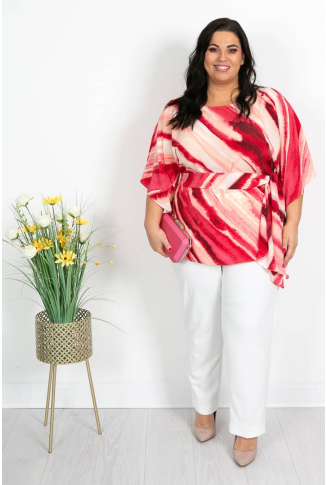 Pink Cream Swirl Print Top and Trousers-Online Exclusive