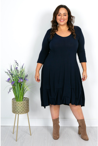 Navy Hanky Hem Dress