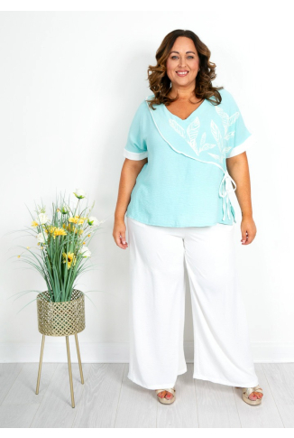 Aqua Blue Side Tie Top