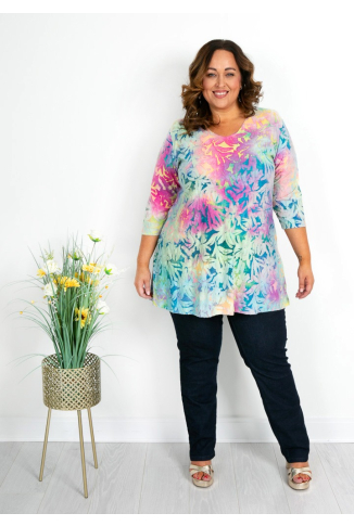 Mint Green & Lilac Pastel Burnout Tunic