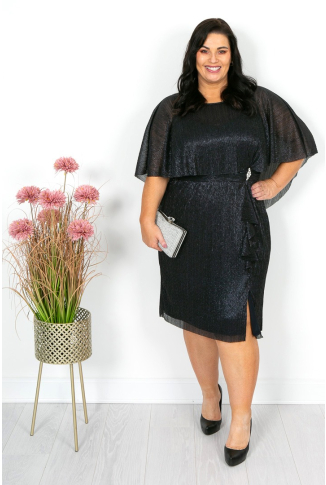 Deep Navy Diamante Waist Dress